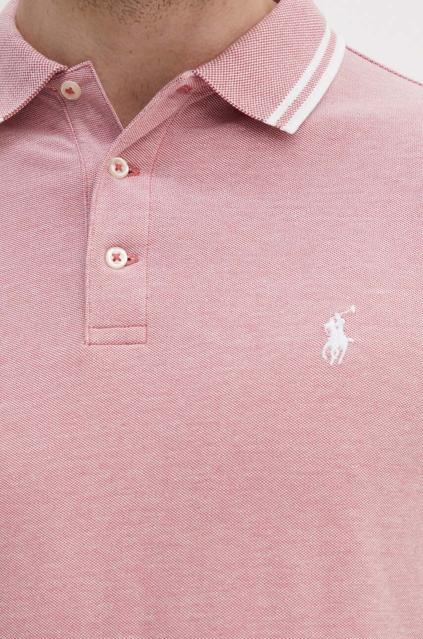 Поло Polo Ralph Lauren чоловіче колір рожевий однотонне 710941492 