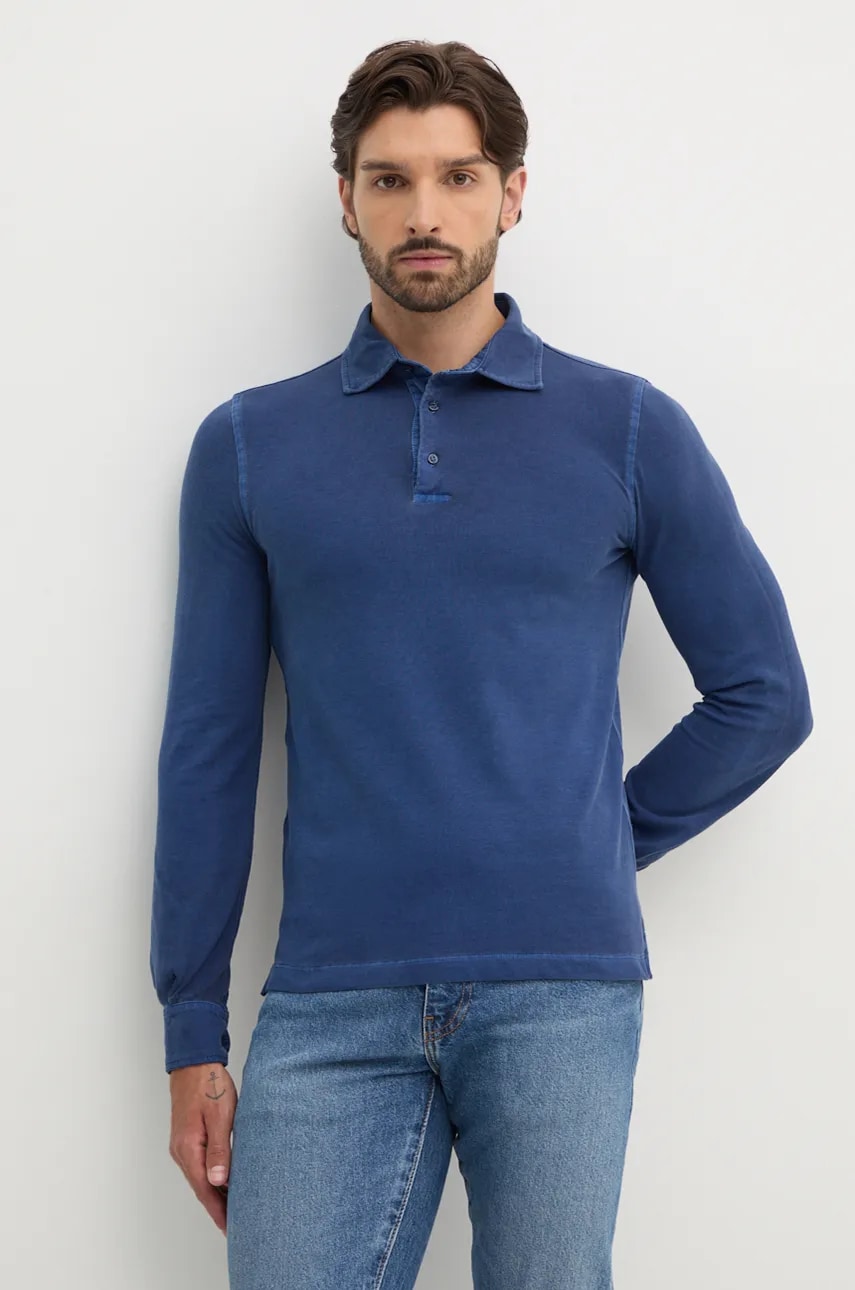United Colors of Benetton longsleeve barbati, culoarea gri, neted, 3WG9U3026