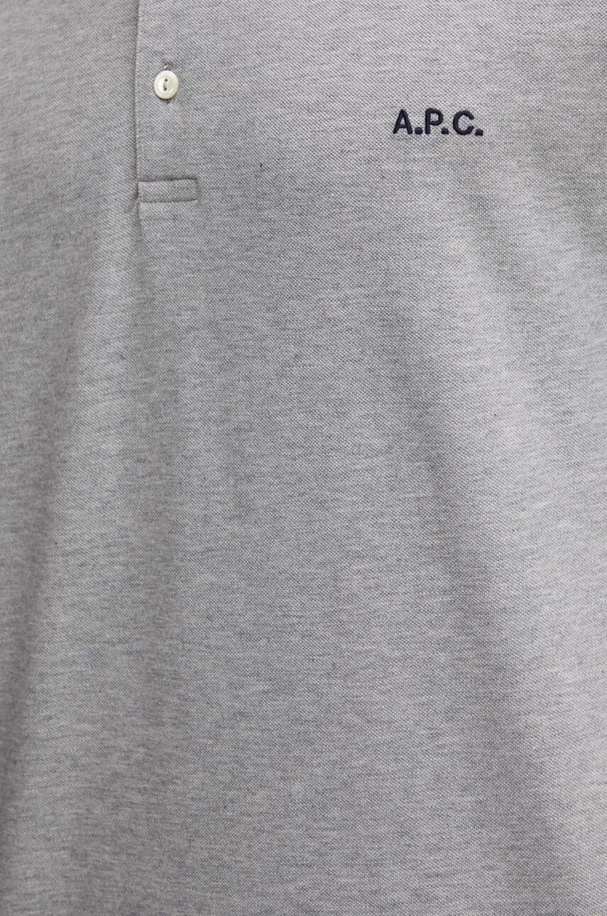 Βαμβακερό μπλουζάκι πόλο A.P.C. polo standard GOTS χρώμα: γκρι, COGWZ.H26342 φωτογραφία