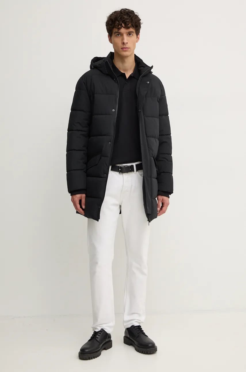 Хлопковый лонгслив Boss Orange цвет чёрный однотонный 50527525 Хлопковый лонгслив Boss Orange цвет чёрный однотонный 50527525