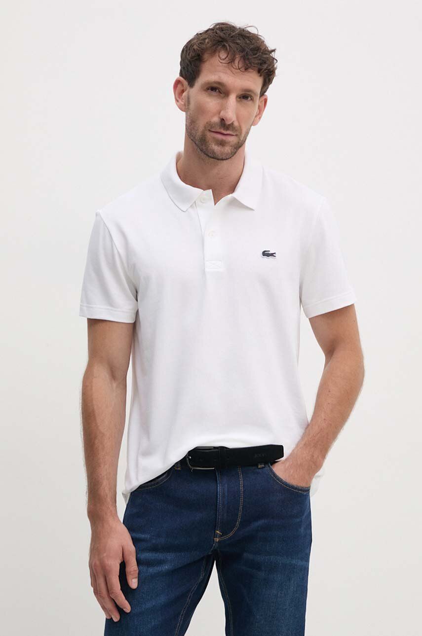 Lacoste tricou polo barbati, culoarea bej, neted, DH5522