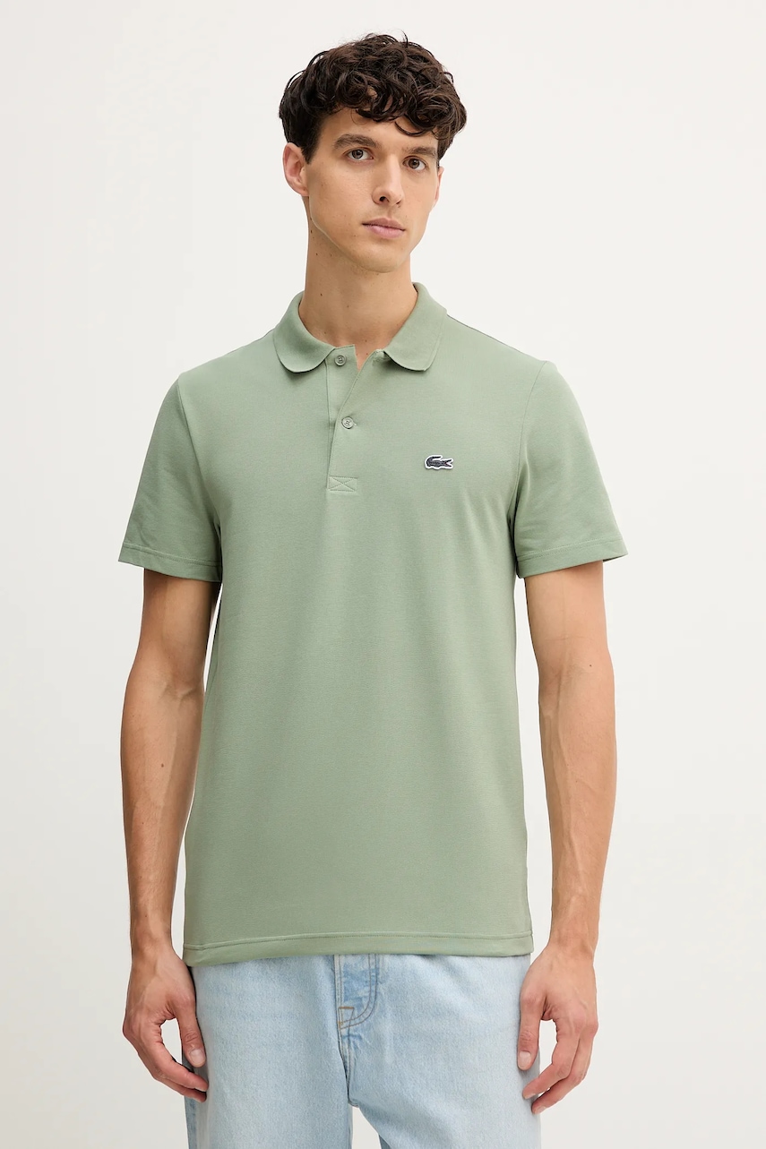 Levně Polo tričko Lacoste pánské, hnědá barva, DH5522