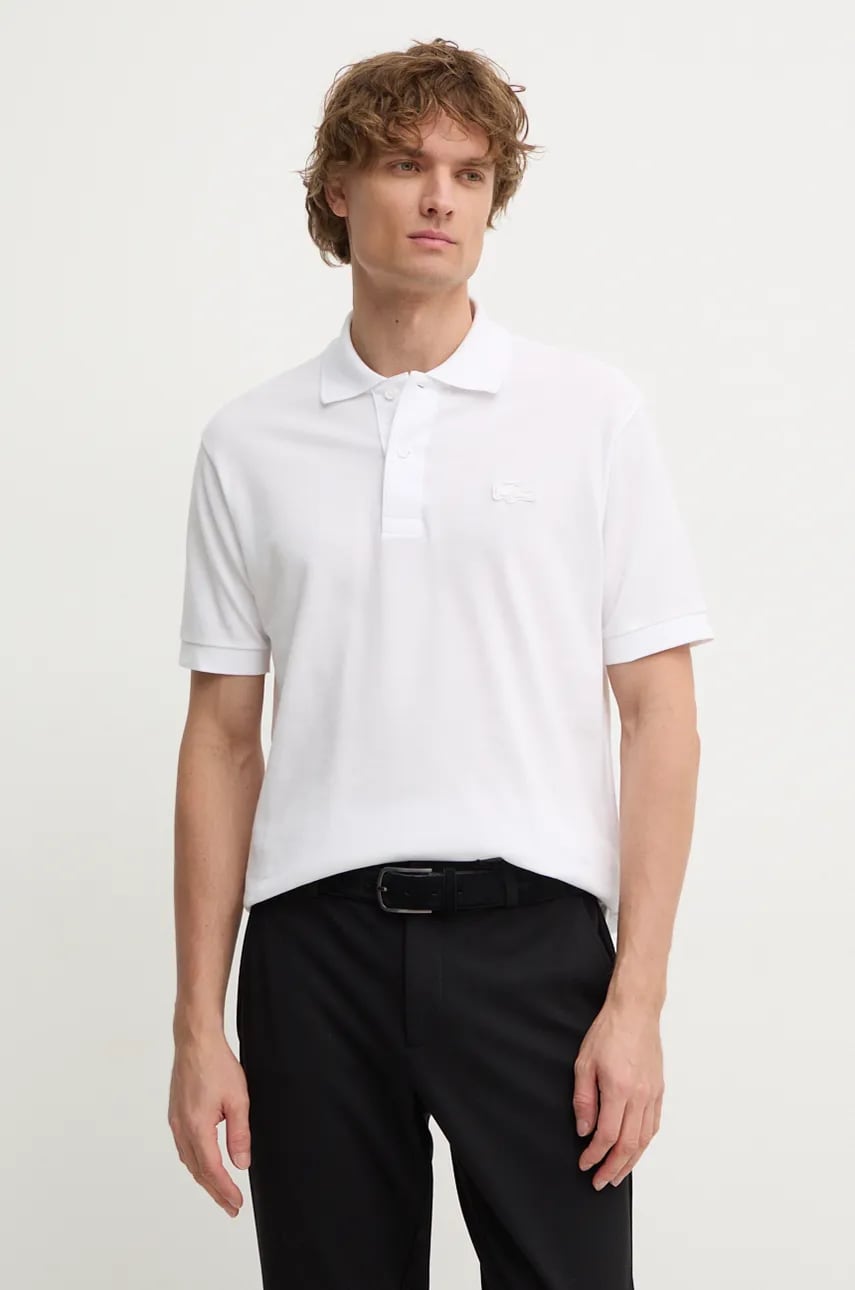 Levně Bavlněné polo tričko Lacoste bílá barva, PH2856