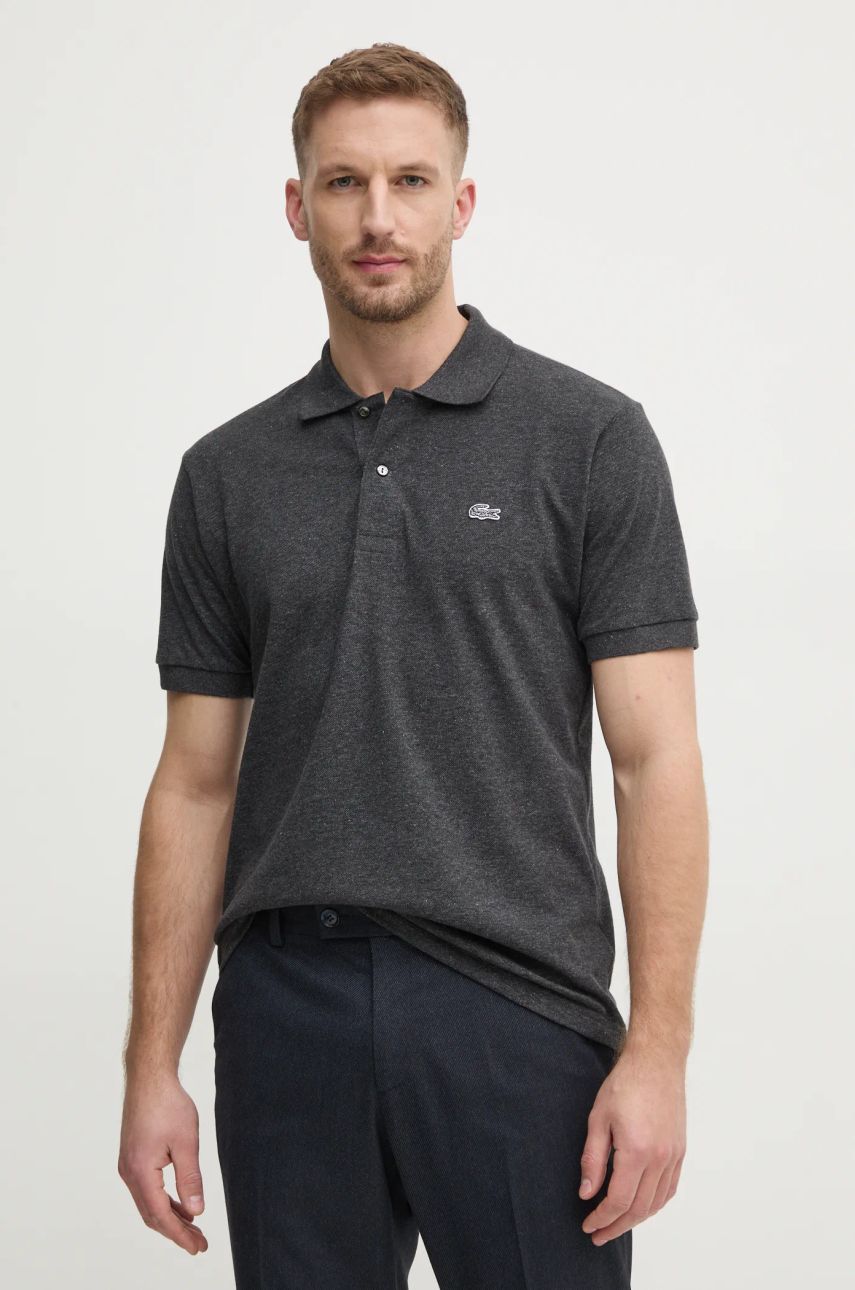 Lacoste polo de bumbac culoarea gri, neted, PH3518