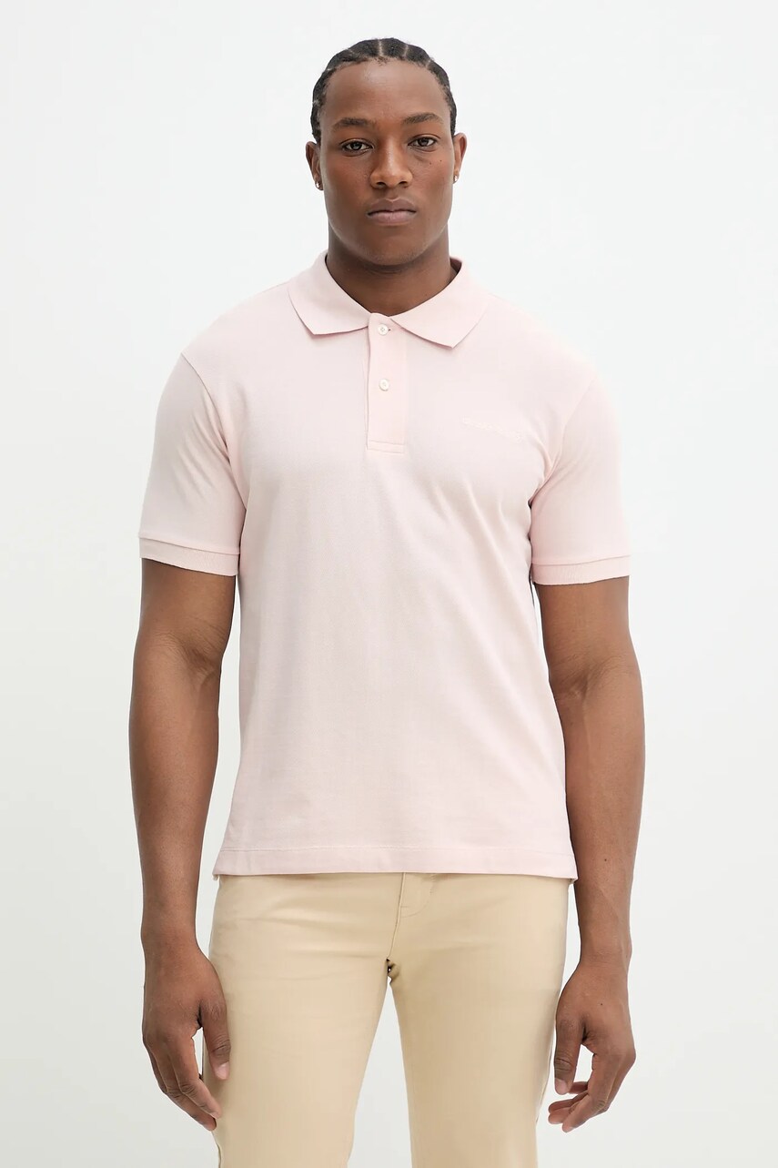 Levně Bavlněné polo tričko Guess Jeans růžová barva, M4BP29 KCJV1
