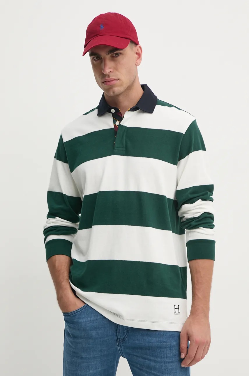 Hackett London pamut hosszúujjú zöld, mintás, HM570830 termék 2. képe