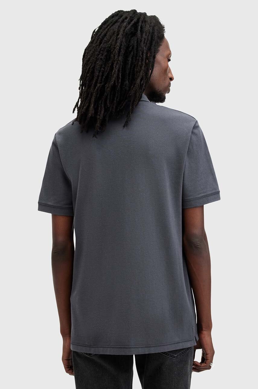 AllSaints pamut póló REFORM sötétkék, sima, M075PB termék 2. képe