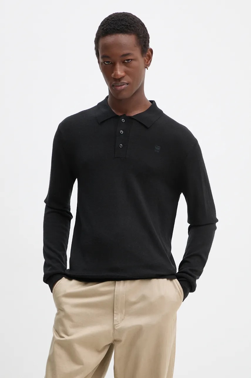 G-Star Raw pulover de lana barbati, culoarea negru, light, D25066-D847 G-Star Raw pulover de lana barbati, culoarea negru, light, D25066-D847