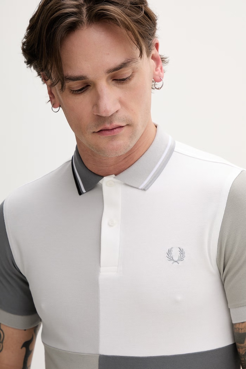 Bavlnené polo tričko Fred Perry Beams Grid Design Shirt