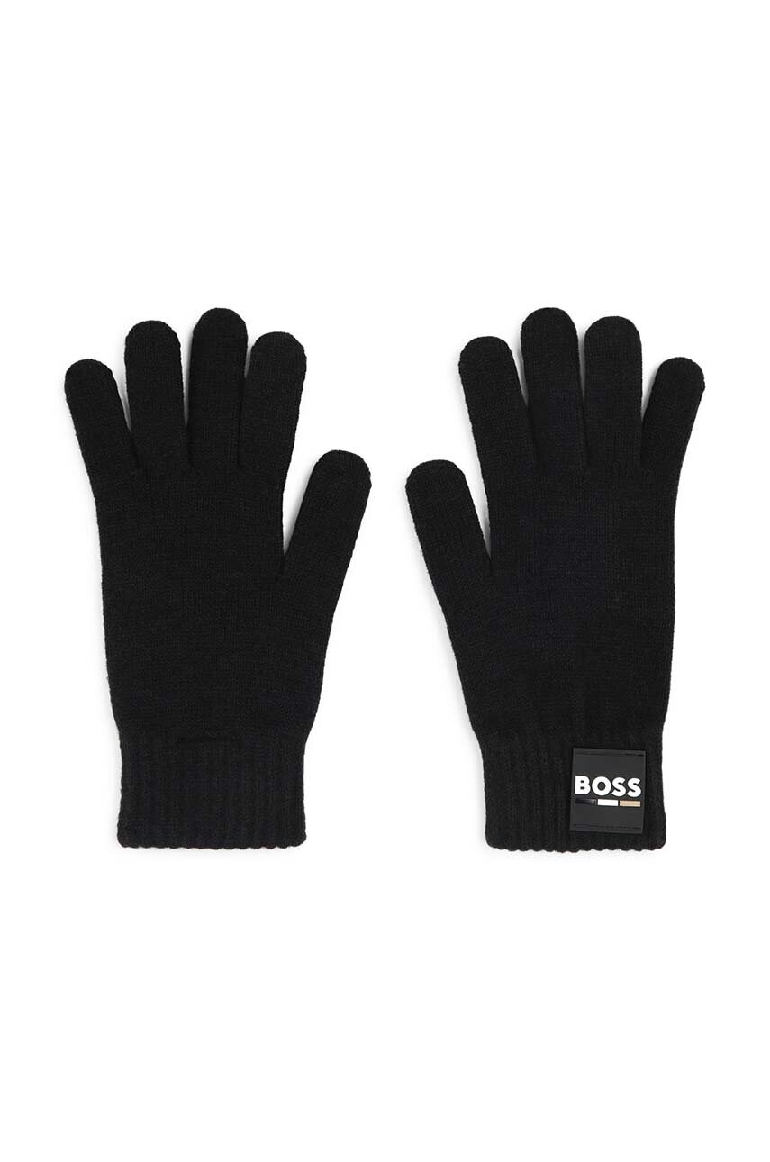 BOSS manusi cu un amestec de lana pentru copii culoarea negru, J51576