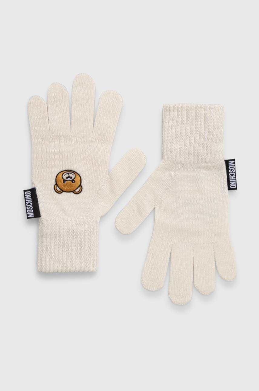 

Вълнени ръкавици Moschino в бежово M3141 65162, Бежов