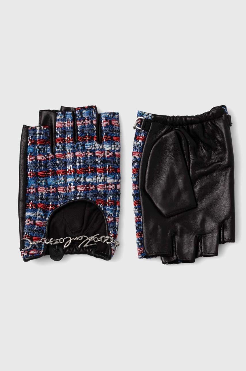 Karl Lagerfeld manusi crosetate fara degete femei, culoarea negru, 245W3604 Karl Lagerfeld manusi crosetate fara degete femei, culoarea negru, 245W3604