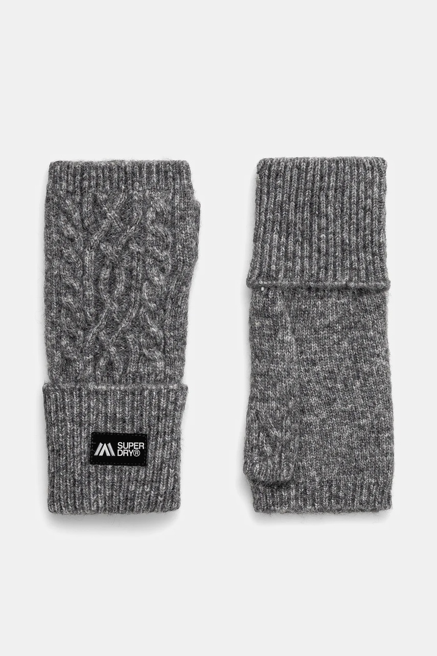 

Ръкавици с вълна Superdry в сиво W9310075A-C2Z, Сив