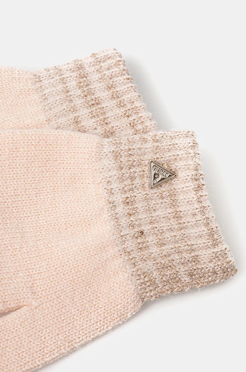 Перчатки с примесью шерсти Guess цвет розовый AW5238 WOL02 Перчатки с примесью шерсти Guess цвет розовый AW5238 WOL02