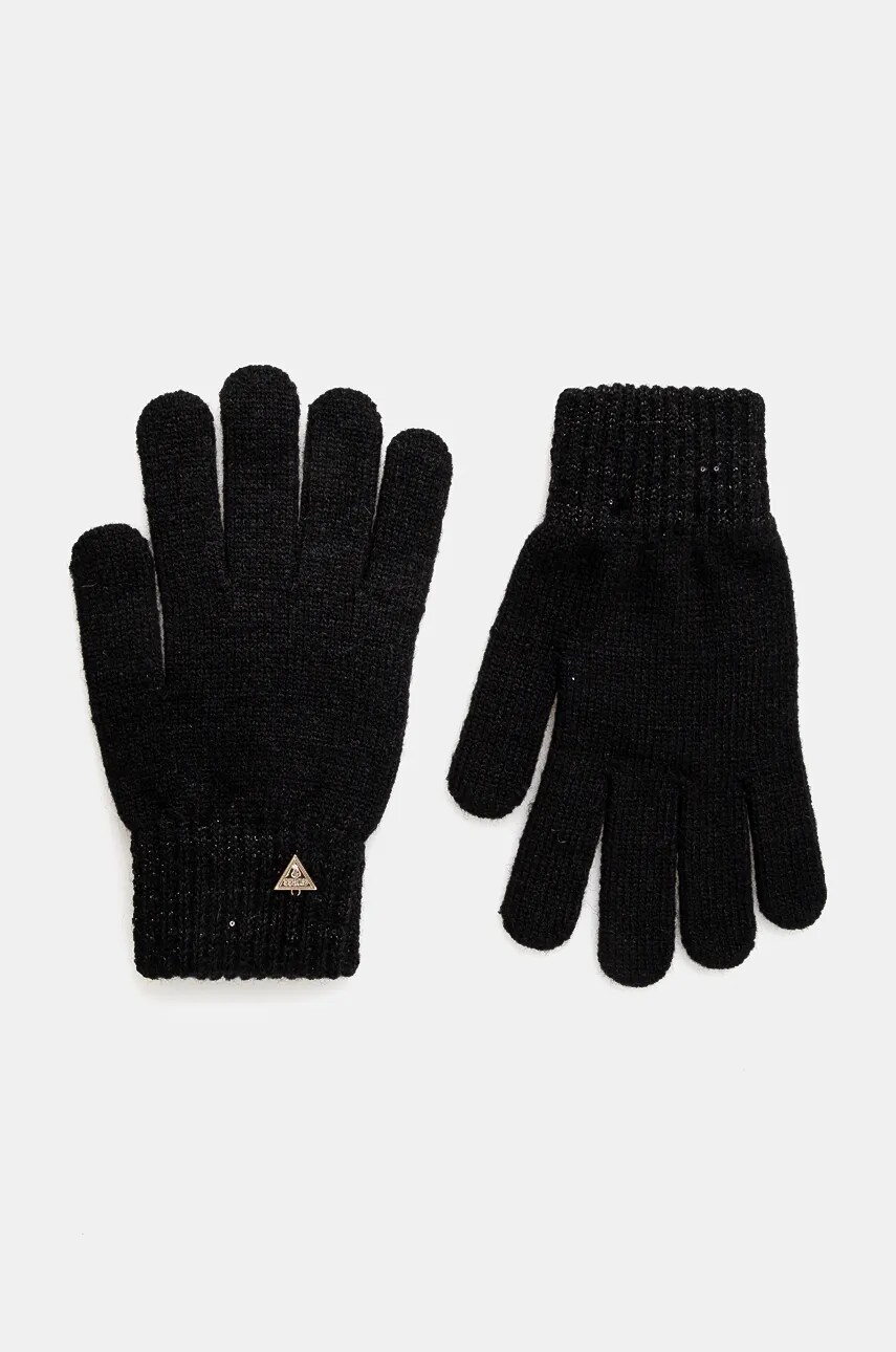 Levně Rukavice z vlněné směsi Guess černá barva, AW5238 WOL02
