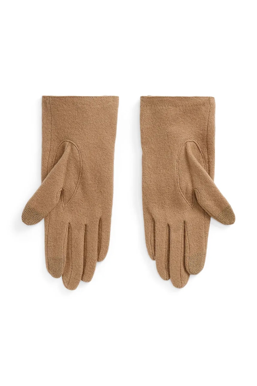 Шерстяные перчатки Lauren Ralph Lauren цвет бежевый 454960096 Шерстяные перчатки Lauren Ralph Lauren цвет бежевый 454960096