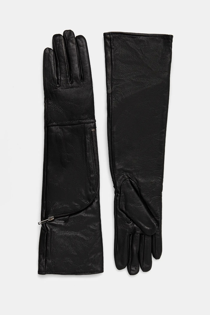 Gestuz manusi de piele femei, culoarea negru, 10909521