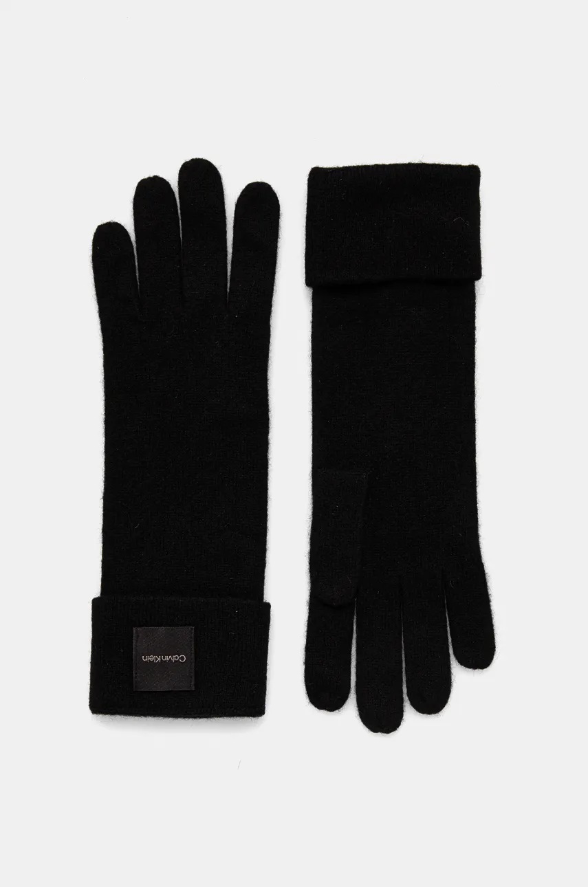 

Кашмирени ръкавици Calvin Klein в черно K60K612619, Черен