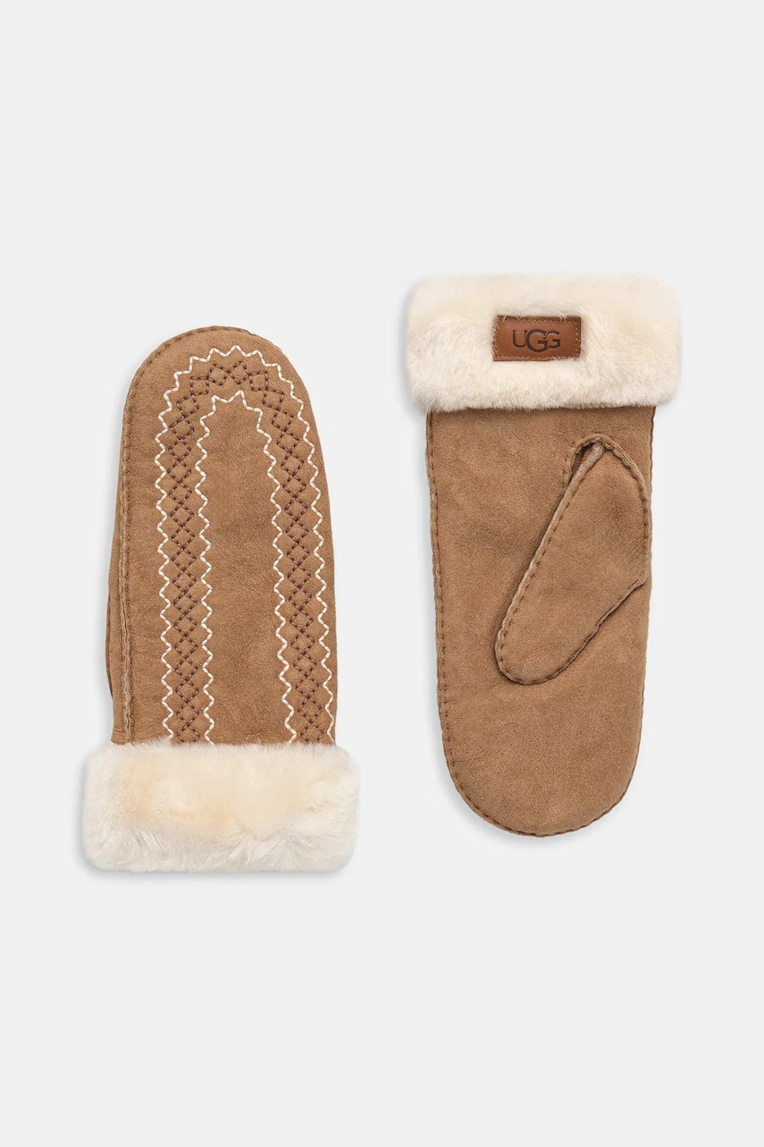 UGG mănuși din piele de căprioară culoarea maro, 100907