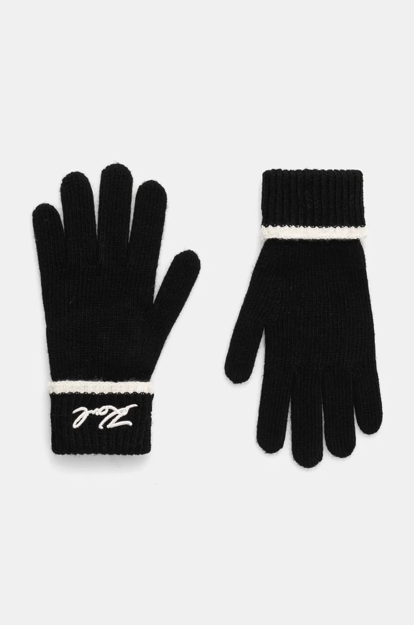 Karl Lagerfeld manusi din amestec de lana culoarea negru, 246W3601 Karl Lagerfeld manusi din amestec de lana culoarea negru, 246W3601