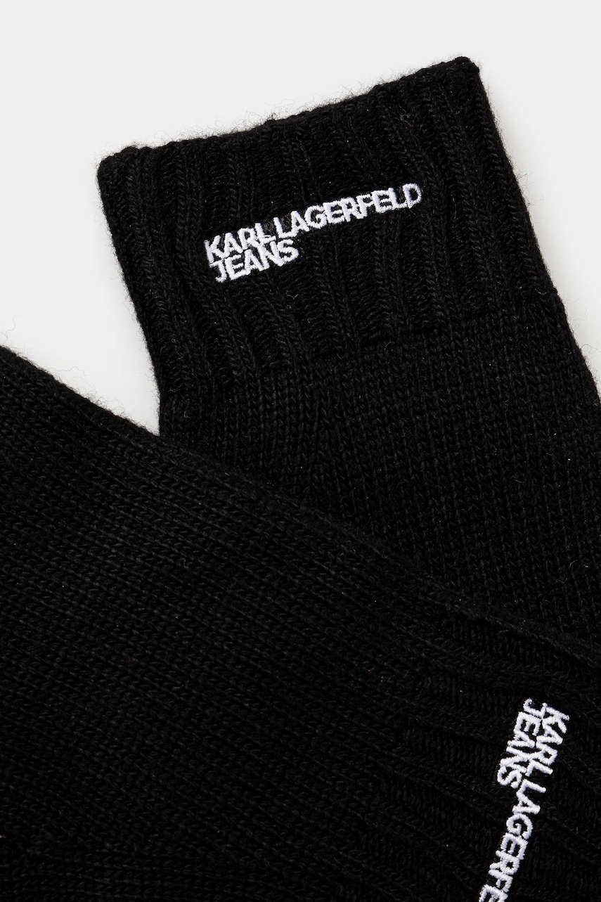 Перчатки с примесью шерсти Karl Lagerfeld Jeans цвет чёрный 246J3601 Перчатки с примесью шерсти Karl Lagerfeld Jeans цвет чёрный 246J3601