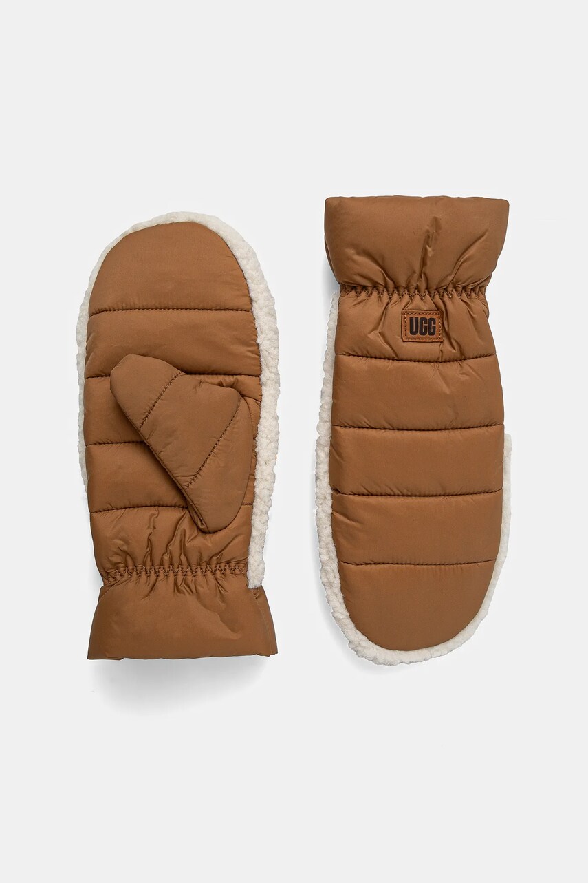 Levně Rukavice UGG W AW FLUFF MITTEN hnědá barva, 101019