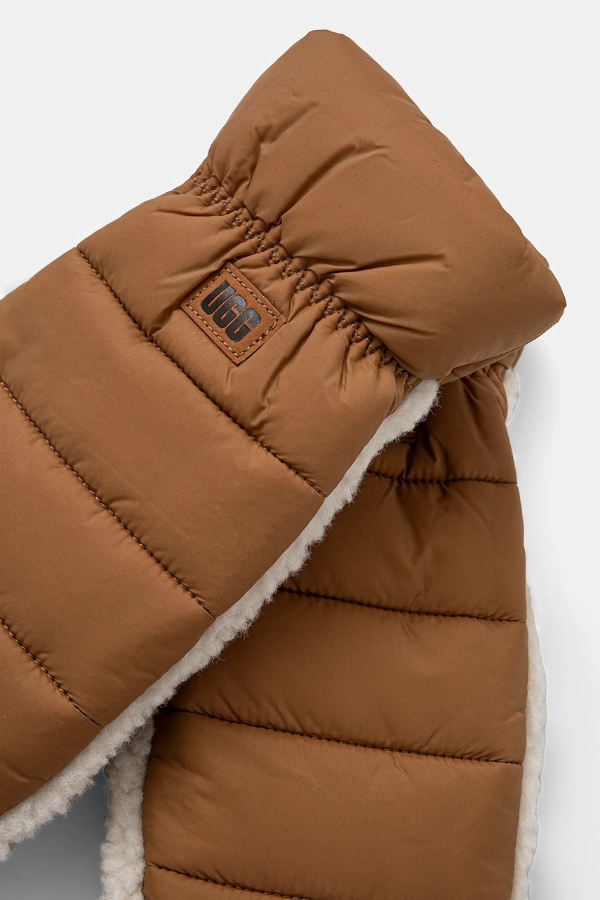 Перчатки UGG W AW FLUFF MITTEN цвет коричневый 101019 Перчатки UGG W AW FLUFF MITTEN цвет коричневый 101019