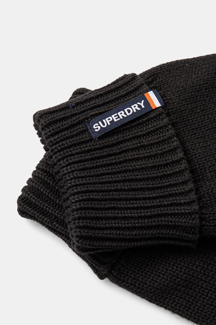 Хлопковые перчатки Superdry цвет чёрный M9310076A-02A Хлопковые перчатки Superdry цвет чёрный M9310076A-02A