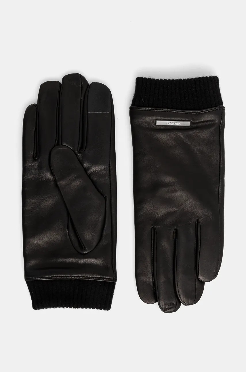 

Кожени ръкавици Calvin Klein в черно K50K512379, Черен