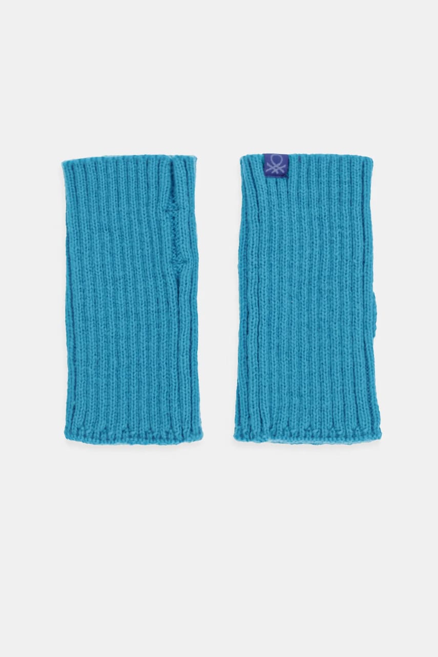 Levně Rukavice bez prstů se směsí vlny United Colors of Benetton modrá barva, 6LOWDG00C