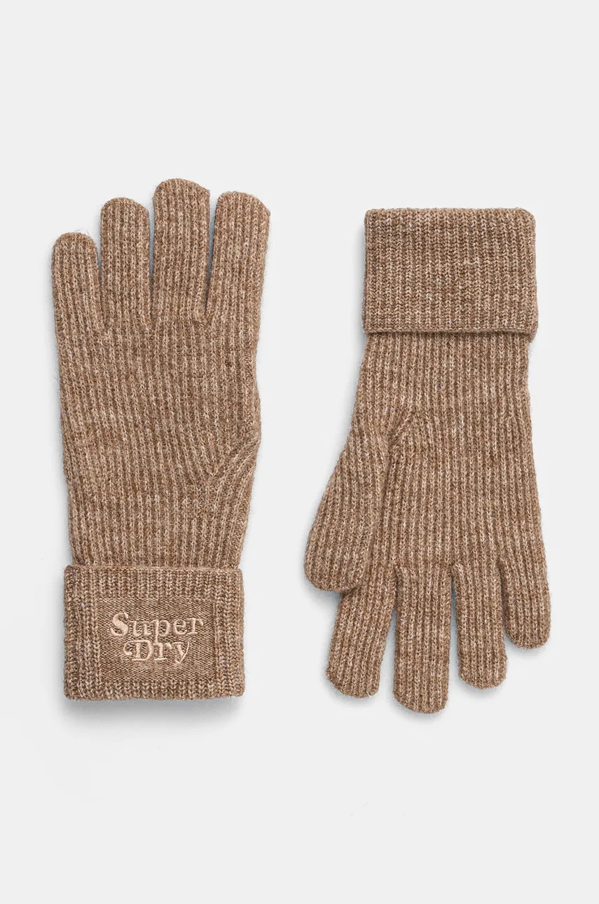 

Ръкавици с вълна Superdry в бежово Y9310077A-1JL, Бежов