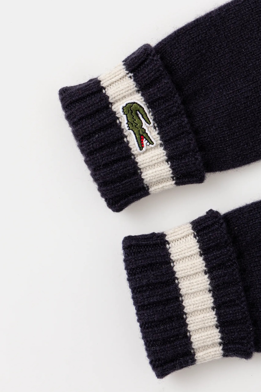 Шерстяные перчатки Lacoste цвет синий RV0452