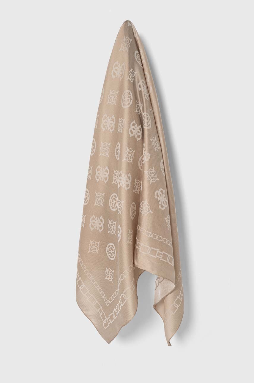 

Тънък шал Guess KUBA в кафяво с десен AW5092 POL03, Кафяв