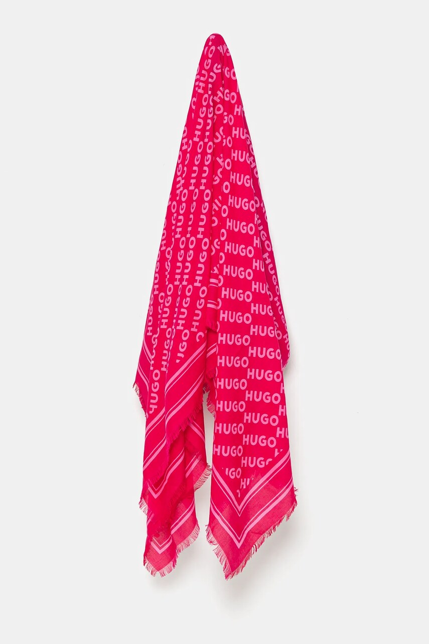 HUGO esarfa femei, culoarea roz, modelator, 50517680