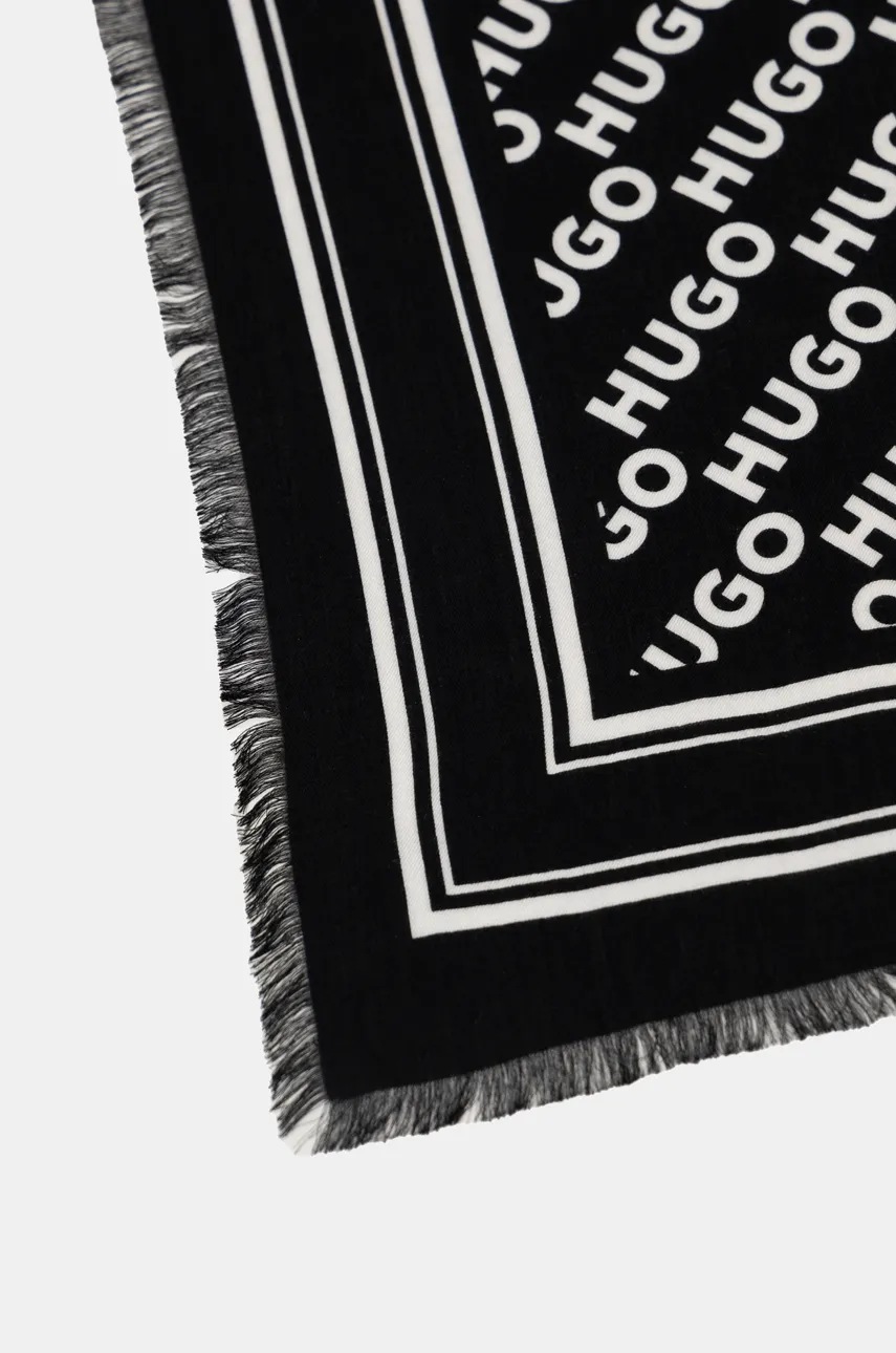 Платок HUGO женская цвет чёрный узор 50517680