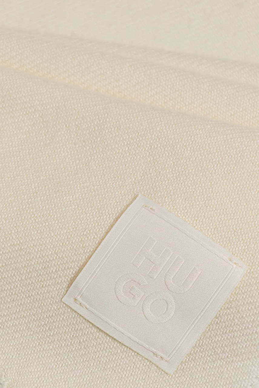 Шерстяной шарф HUGO цвет чёрный однотонный 50517683