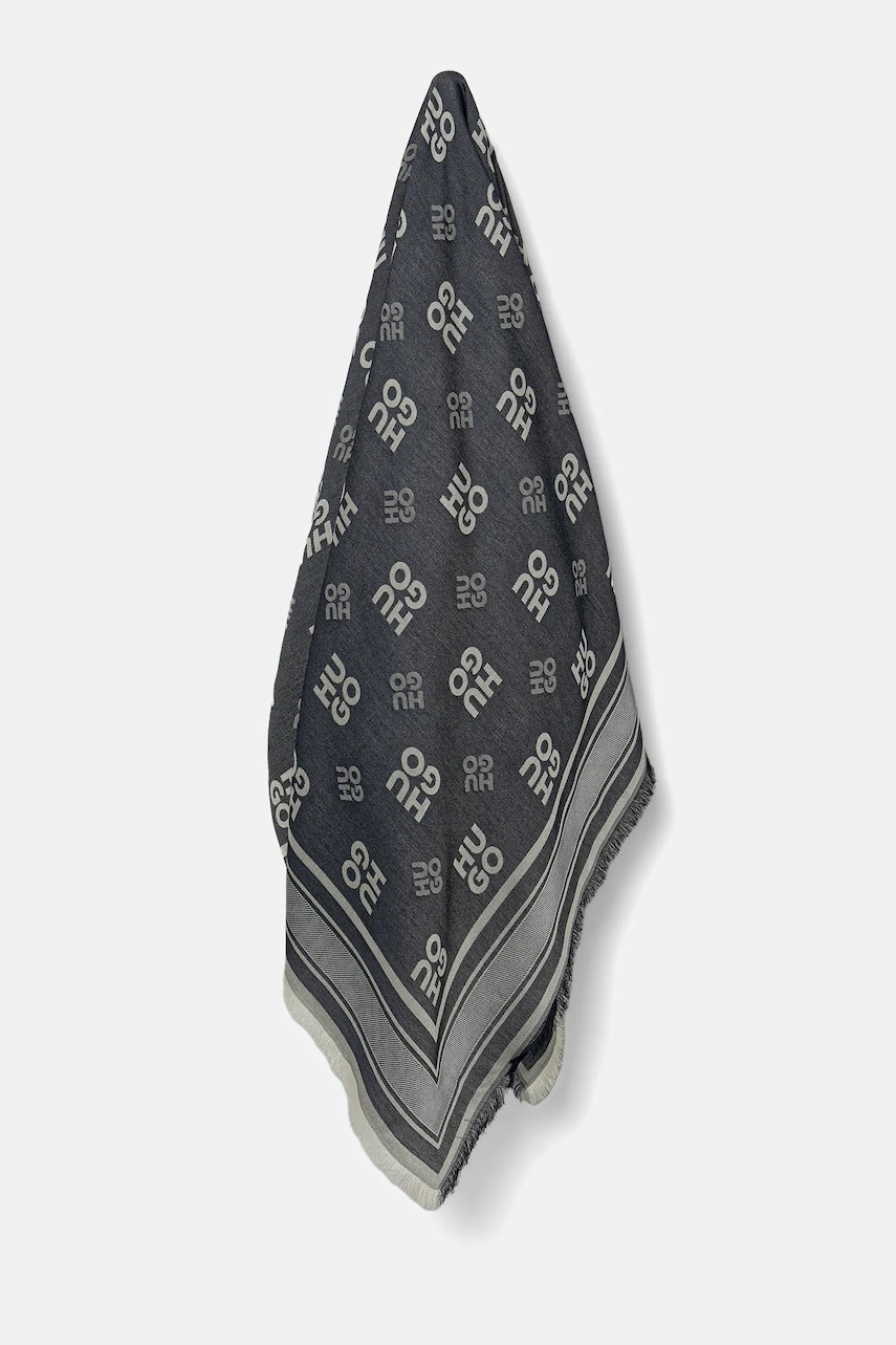 HUGO chusta damska kolor granatowy wzorzysta 50517684