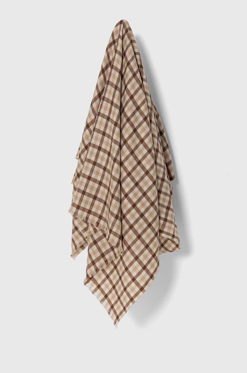 

Вълнен шал Weekend Max Mara в бежово с десен 2425546024600, Бежов