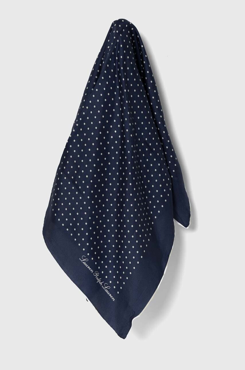 Levně Hedvábný šátek Lauren Ralph Lauren tmavomodrá barva, 454953615