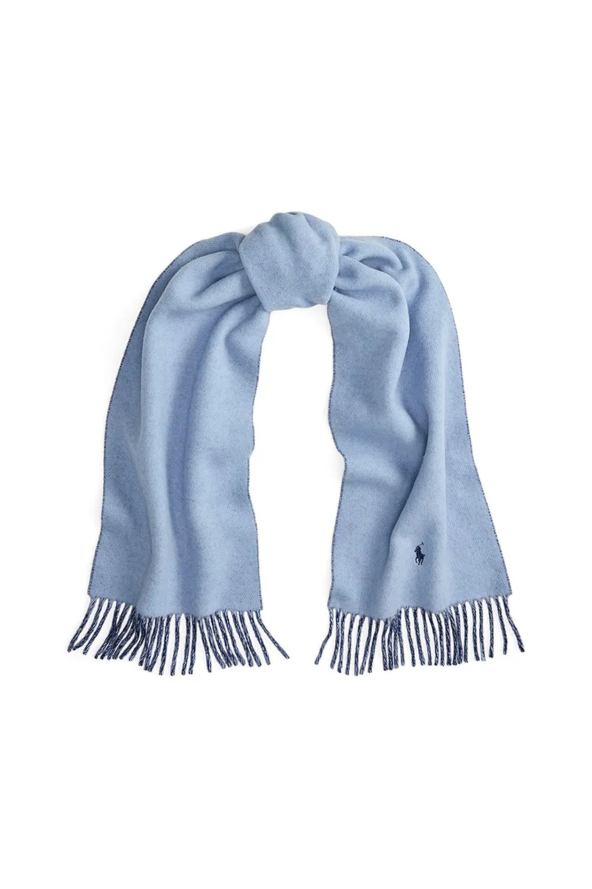 Шерстяной шарф Polo Ralph Lauren цвет серый однотонная 455954371
