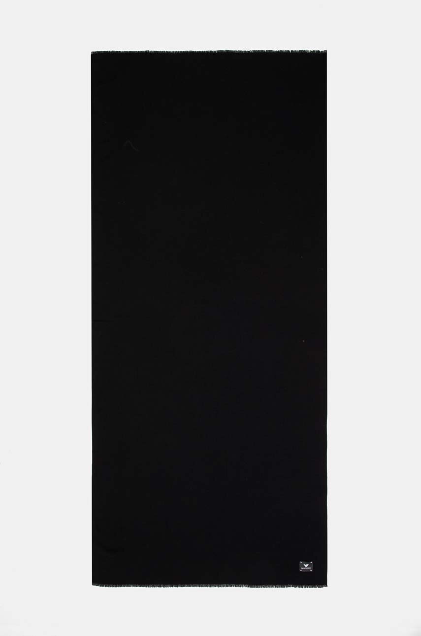 

Шал Emporio Armani дамски в черно с изчистен дизайн 635297 4F315, Черен