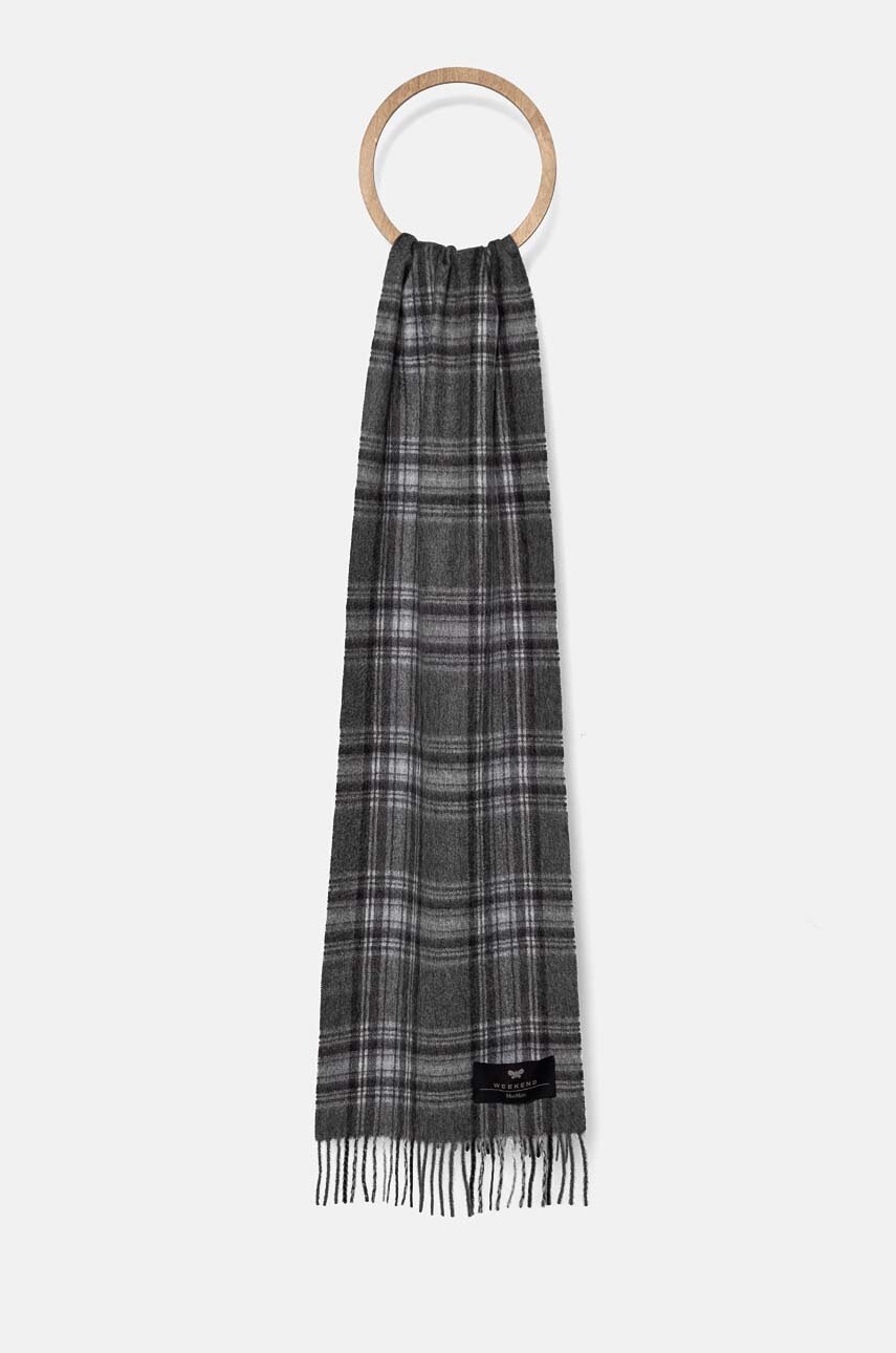 

Шал Weekend Max Mara дамски в сиво с десен 2425546035600, Сив