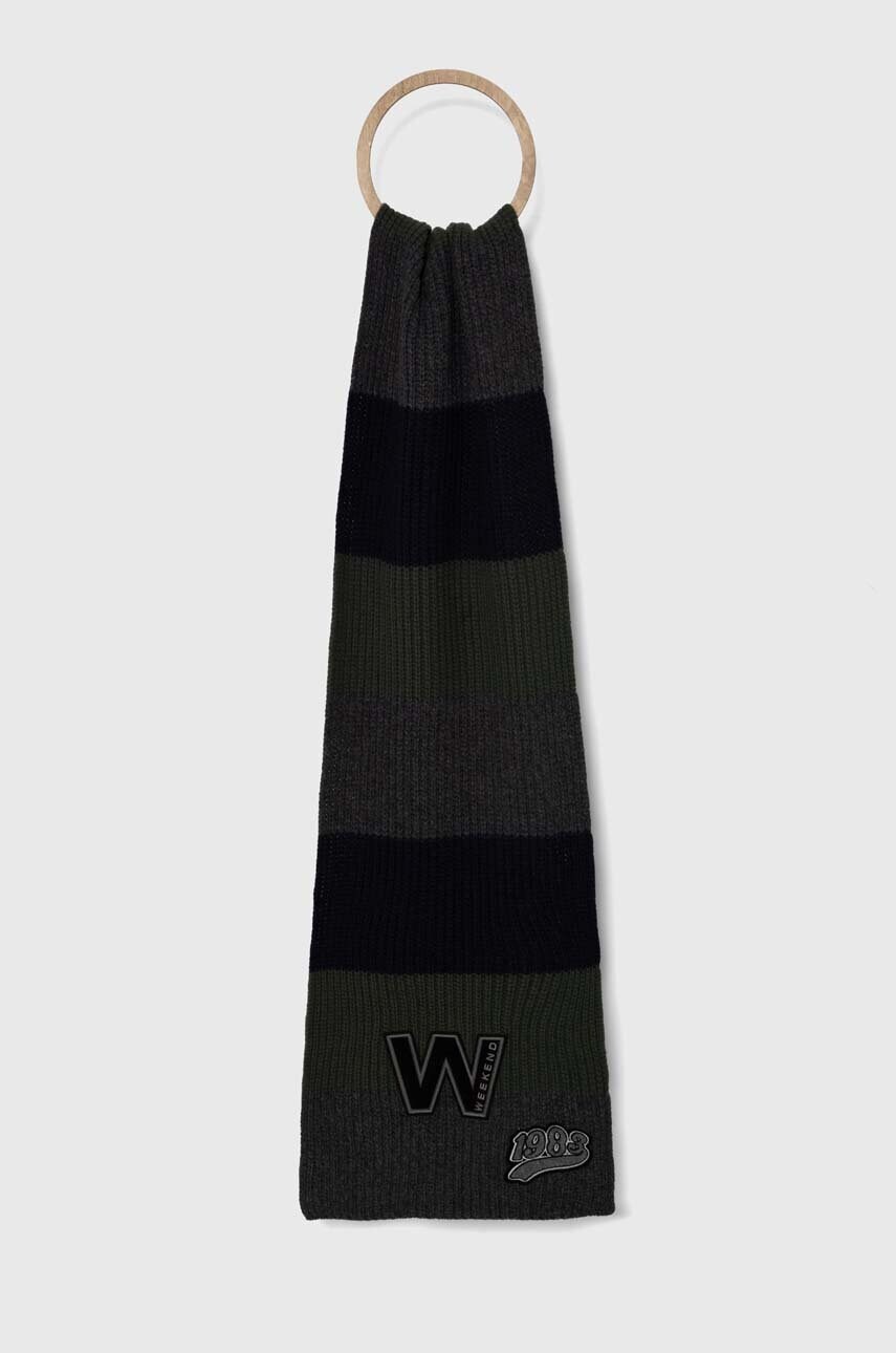 Weekend Max Mara esarfa de lana culoarea gri, cu imprimeu, 2425746015600