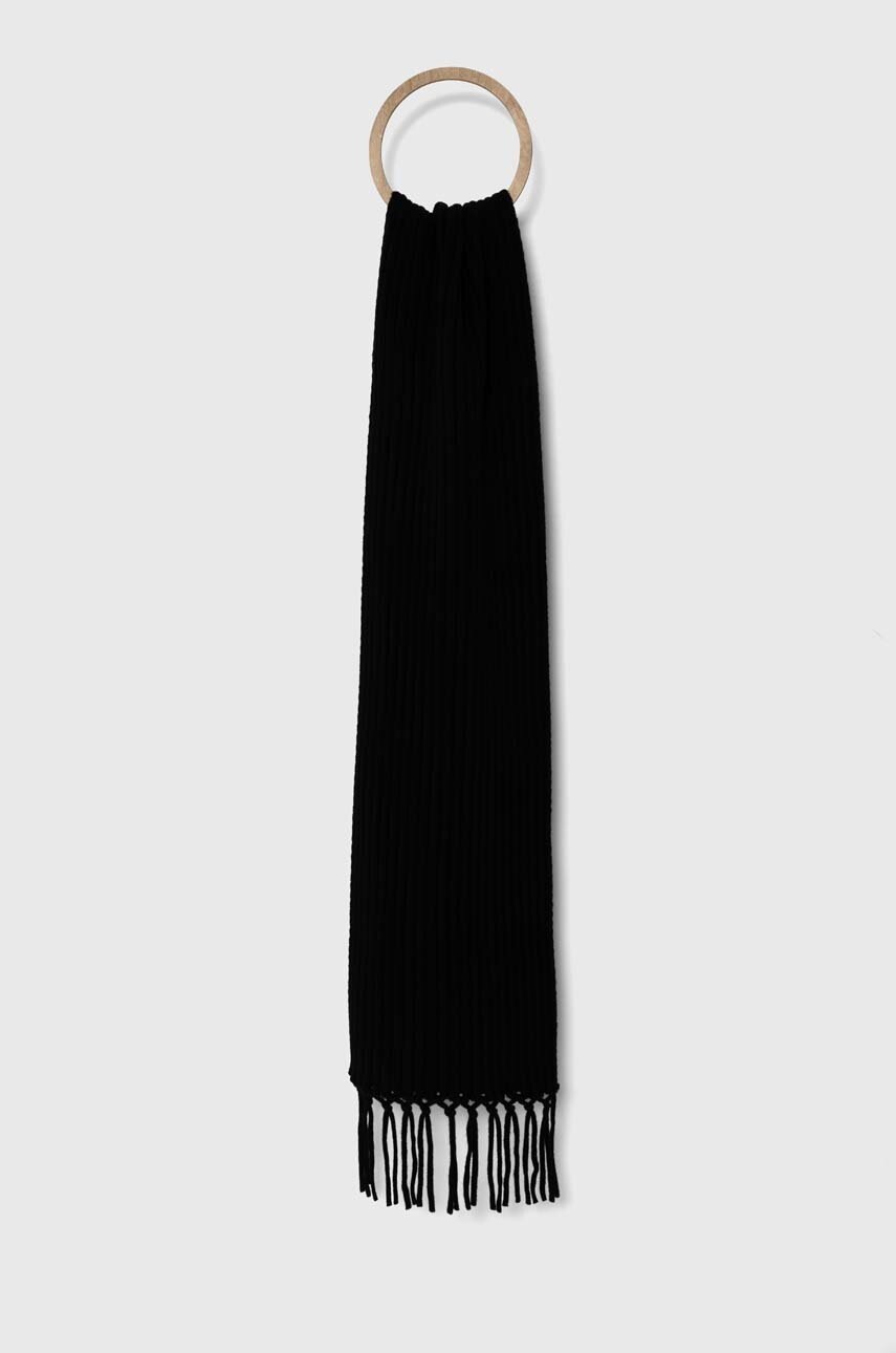 

Вълнен шал Weekend Max Mara в черно с изчистен дизайн 2425746035600, Черен