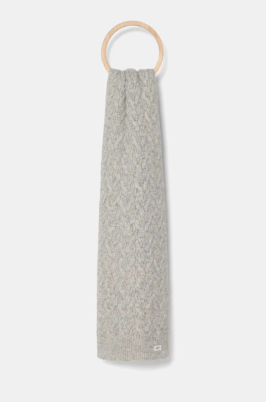 Pepe Jeans fular WALLIS SCARF femei, culoarea gri, melanj, PL060195