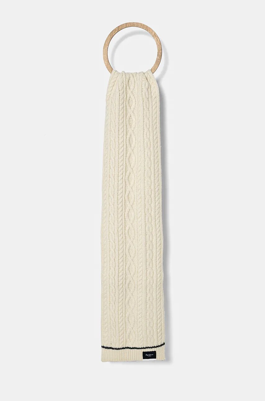 Pepe Jeans fular WANDA SCARF femei, culoarea bej, melanj, PL060199