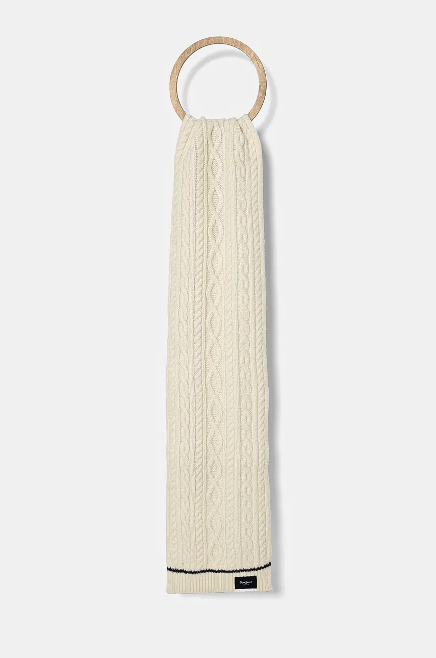 Pepe Jeans fular WANDA SCARF femei, culoarea bej, melanj, PL060199