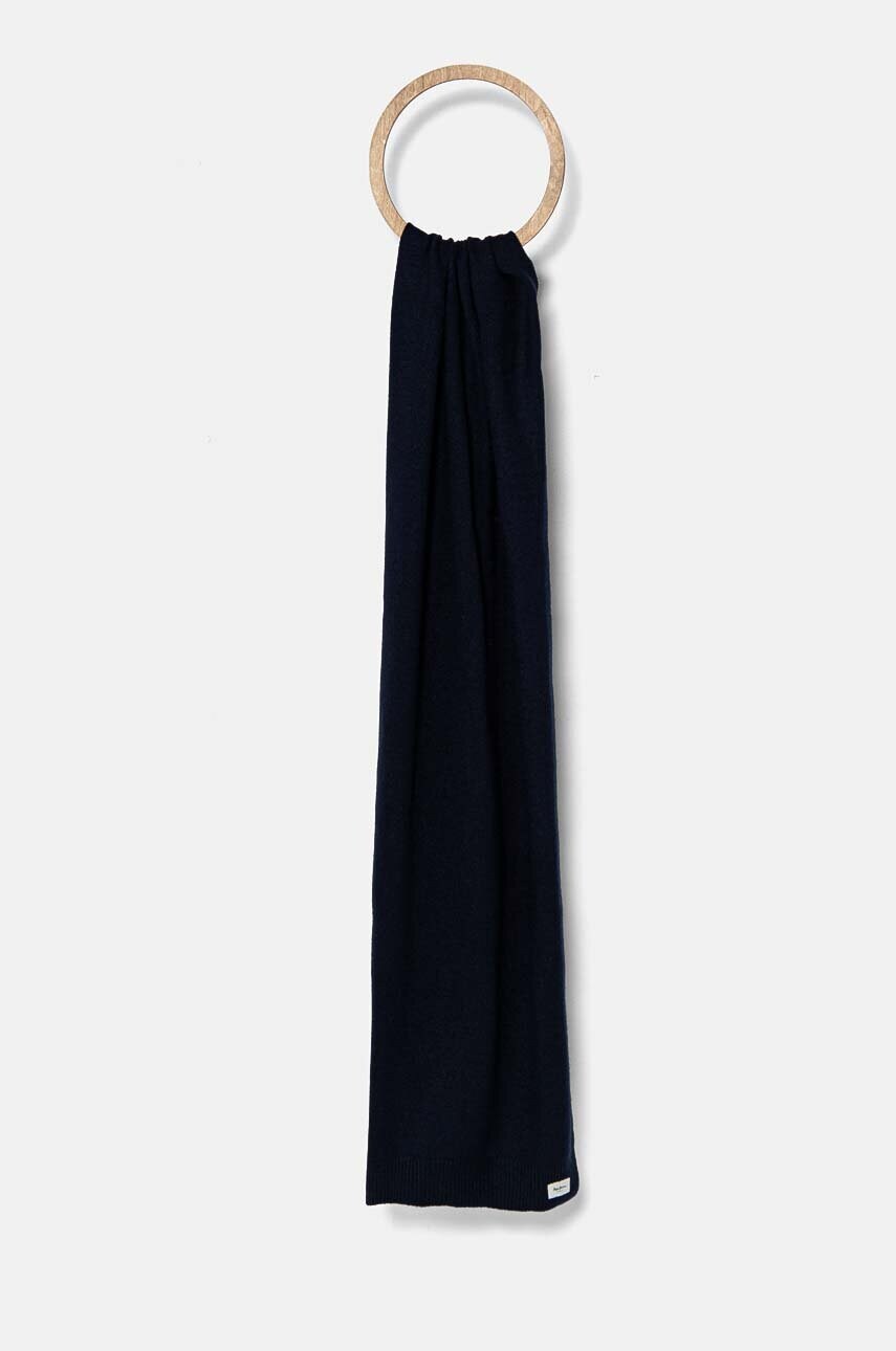Pepe Jeans esarfa din amestec de lana YELA SCARF culoarea albastru marin, neted, PL060200