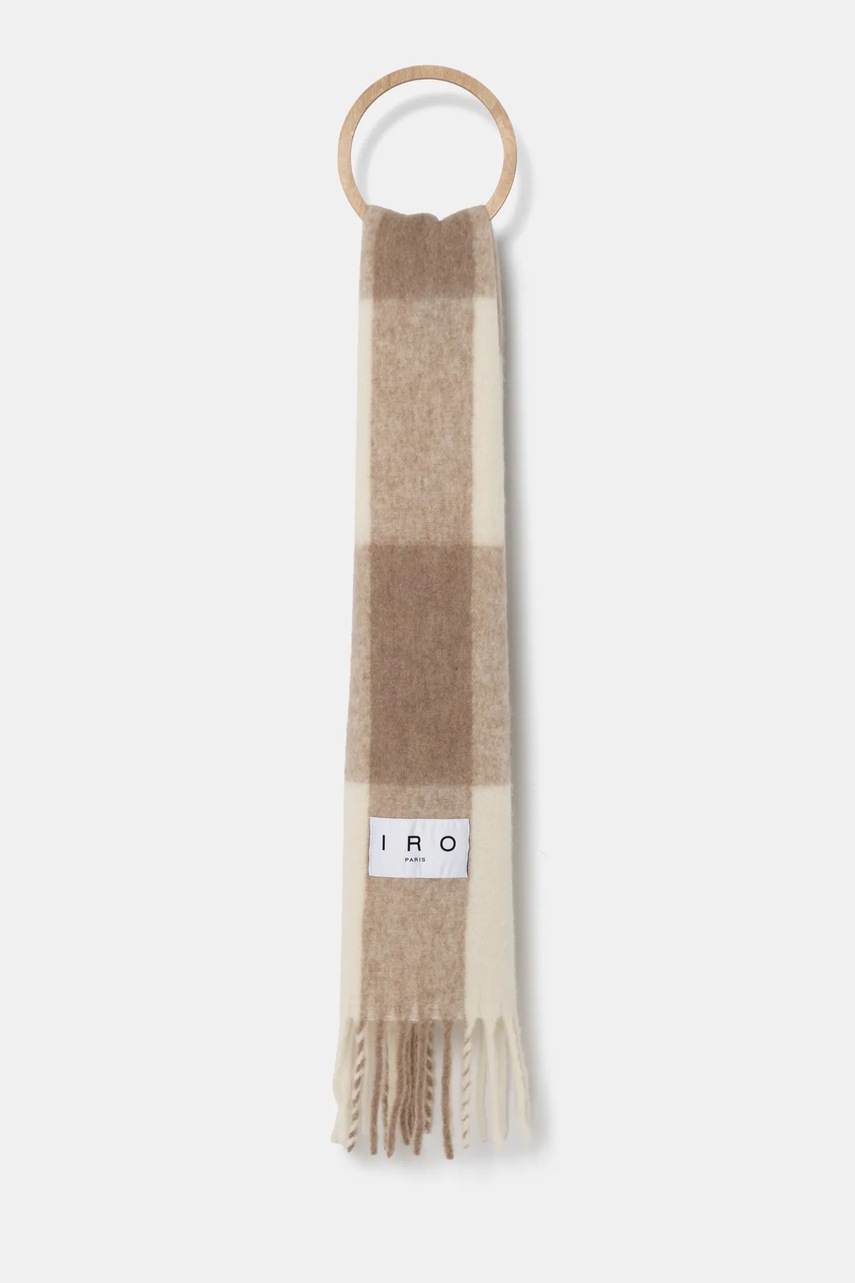 

Вълнен шал IRO с десен WP52AURAY, Бежов
