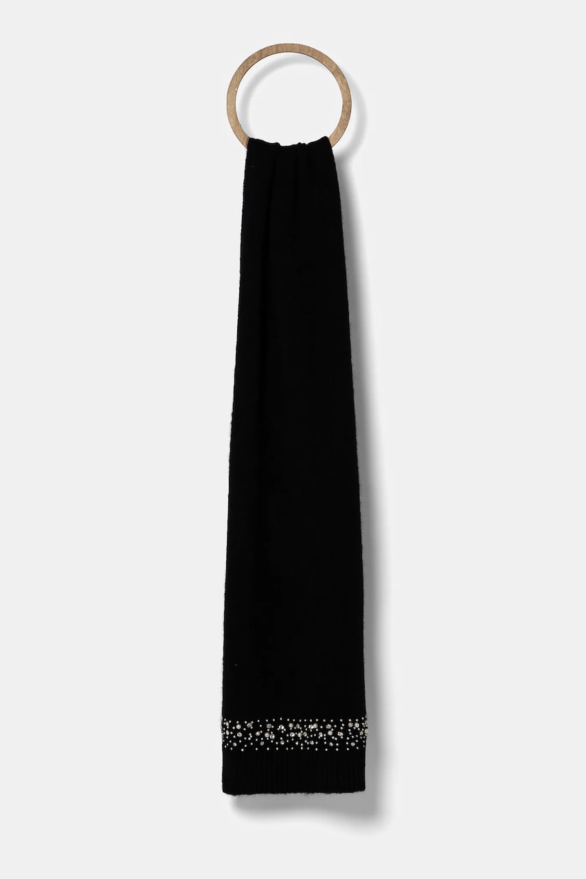 Levně Vlněná šála Marciano Guess SIBILLA černá barva, 4BGZ01 5786Z